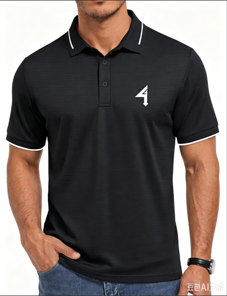 Black Athletic Golf Polo